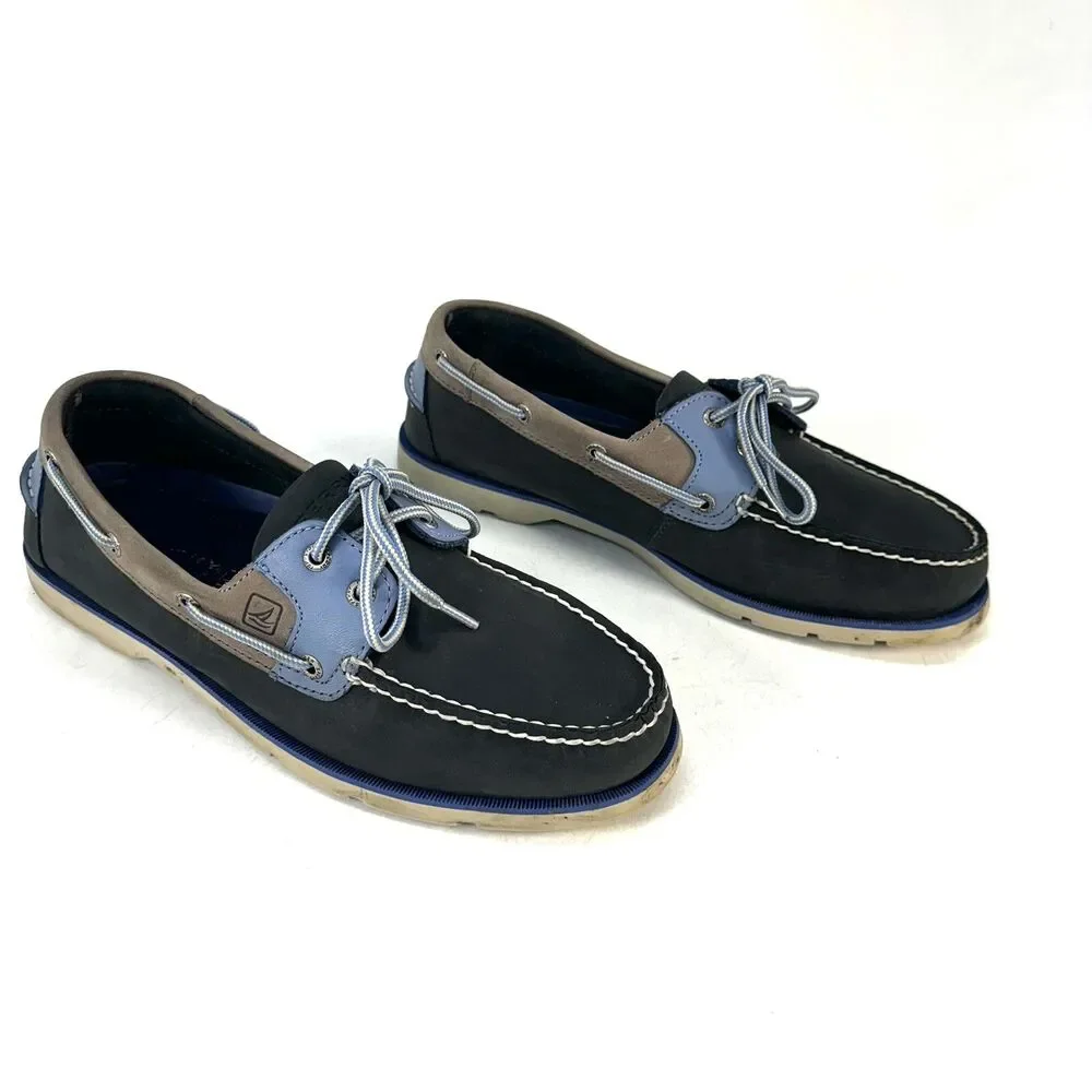 Sperry Boat Dress Shoes Spring Summer Mens 10.5 Leather Casual Flats Blue Gray